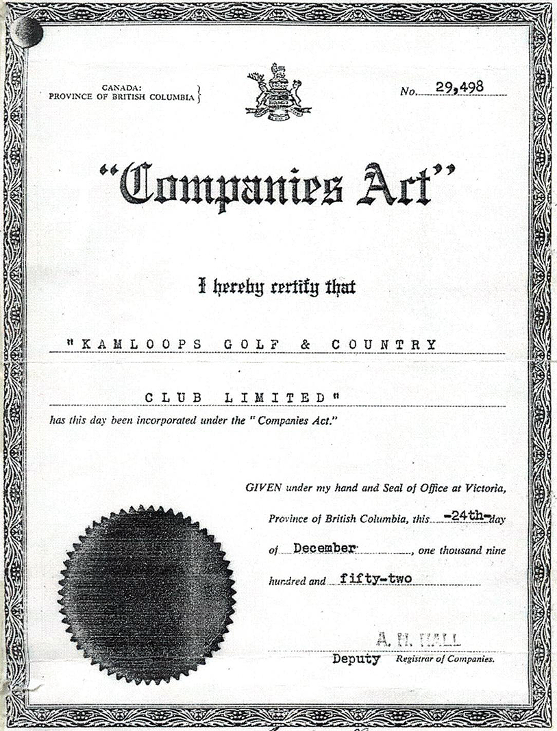 Certificate of Incorporation: Courtesy Mike Webber